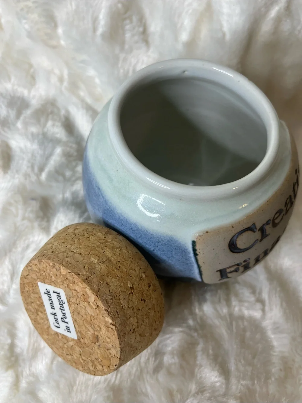Vintage Creative Financing Pottery Jar with Cork Lid